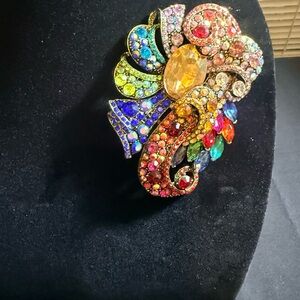 Multicolor Crystal Statement Brooch - Brand: